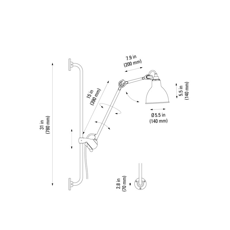 Lampe Gras 1 - Light Swing Arm, Black
