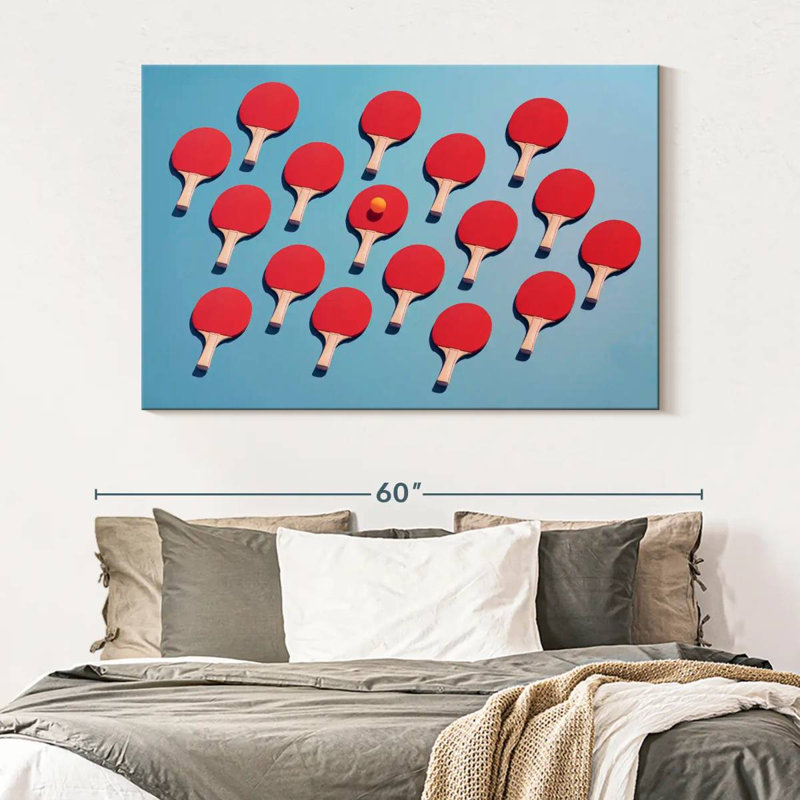 Sireci Ping Pong Paddles And Ball, 34" H x 51" W