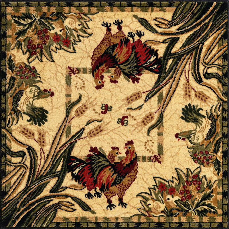 Tapis beige Josie-Leigh, Carré 4 pi