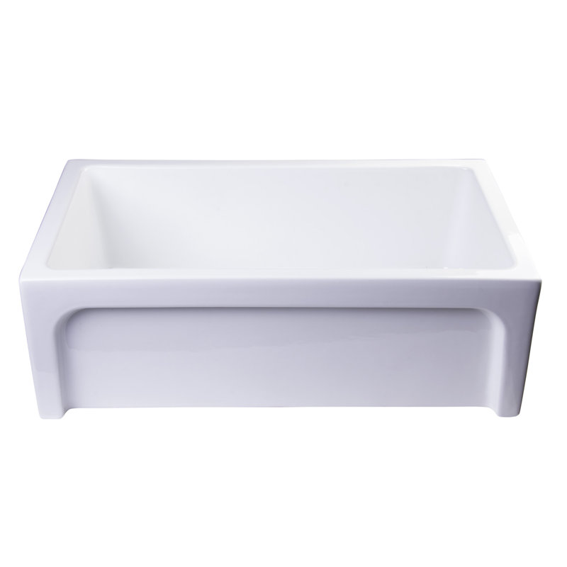 30'' L Single Bowl Fireclay Kitchen Sink, White