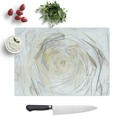 Tempered Glass Crisp Rose Chopping Board