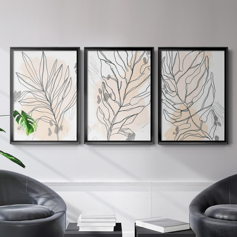 Toile de palmier Palm II, H 42,5 po x l 61 po x P 2,5 po, Cadre noir