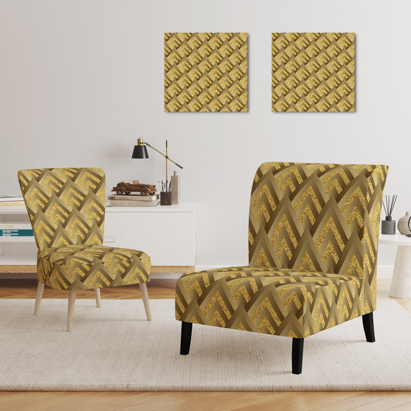 Fauteuil de chambre rembourré Mid-Century, Or