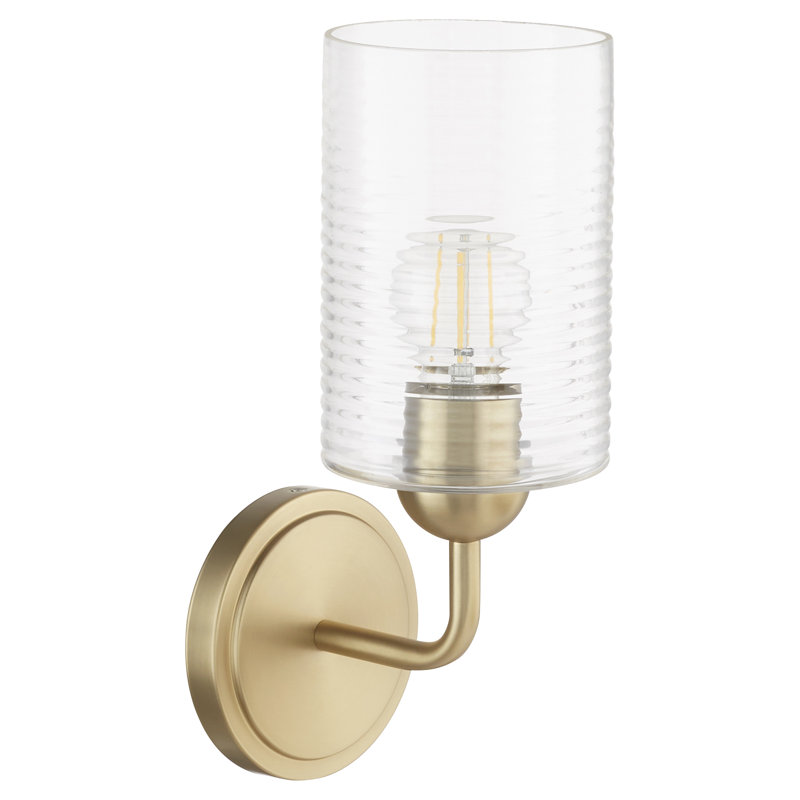 Applique murale en verre 1 lumière CHARLOTTE, Aged Brass