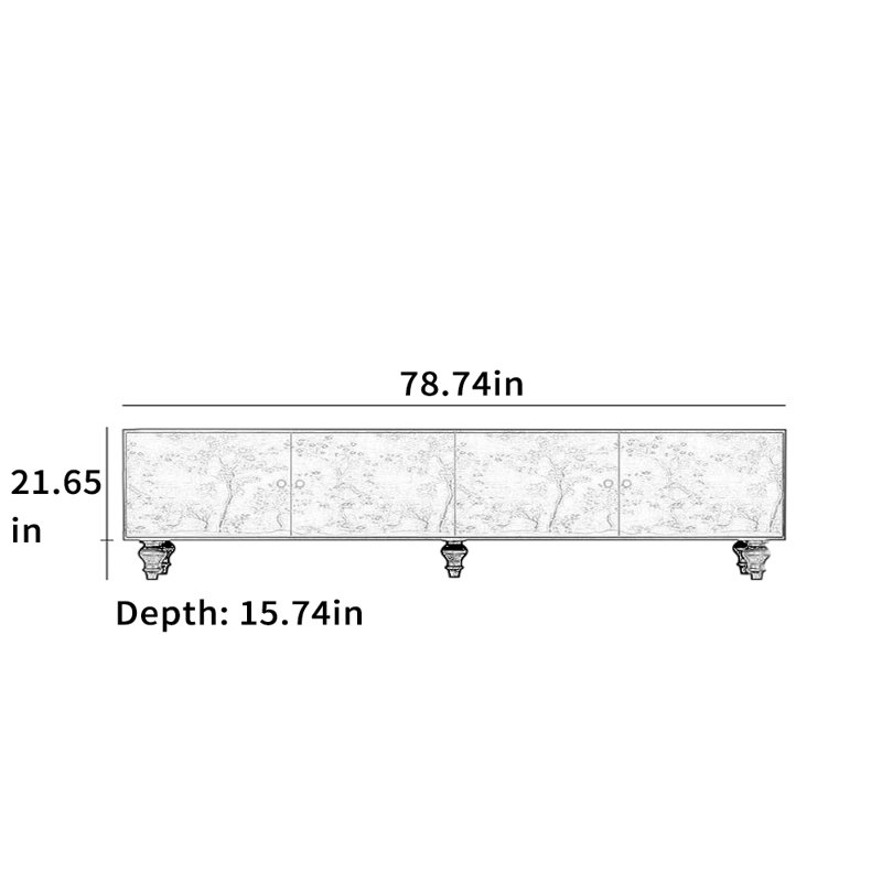 Meuble télé de style rétro, 78.74"