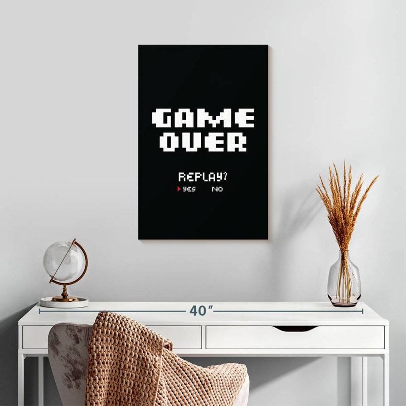 Panneau mural Kema Game Over Replay, H 24 po x l 16 po