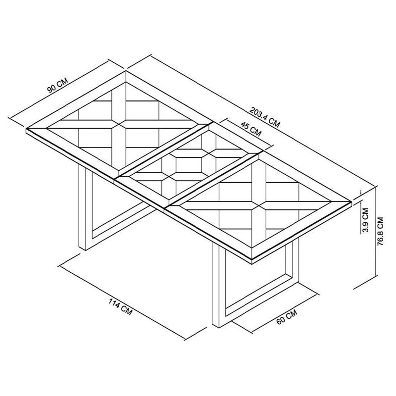 Phillippi Extendable Dining Table, H77 x L158 x W90cm
