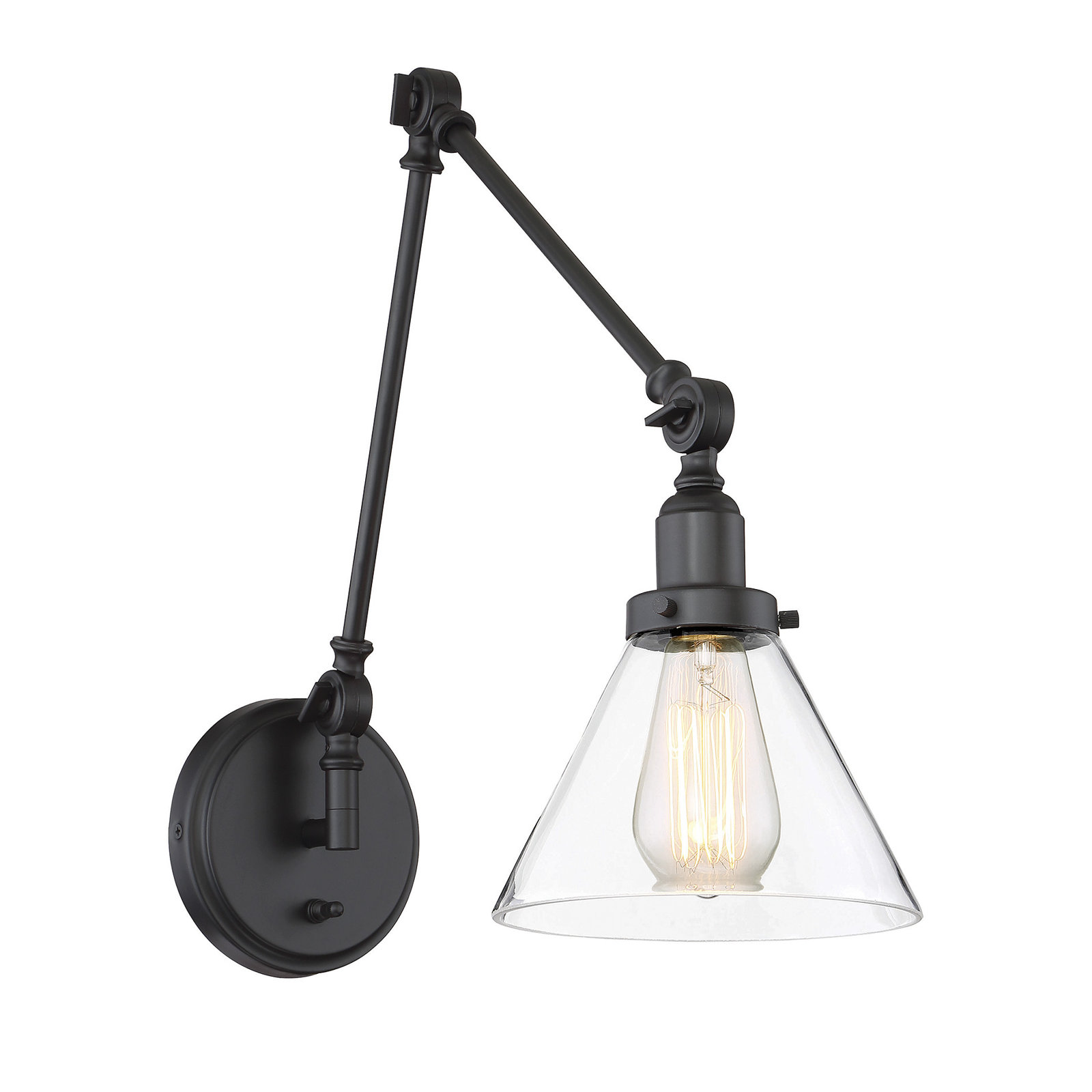 Catalina 1-Light Plug-in Swing Arm Wall Sconce, Bronze