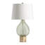 Lampe de table en verre 28 "avec abat-jour blanc