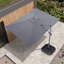 Parasol extérieur rectangulaire en porte-à-faux décalé en aluminium 120 po x 156 po avec base et lumières-905090951