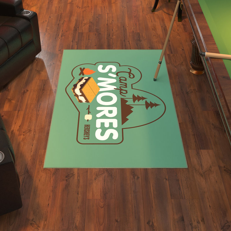 Hershey Smores Non-Slip Area Rug For Mancave Bedroom Kitchen, Green, Rectangle 3'3" x 5'