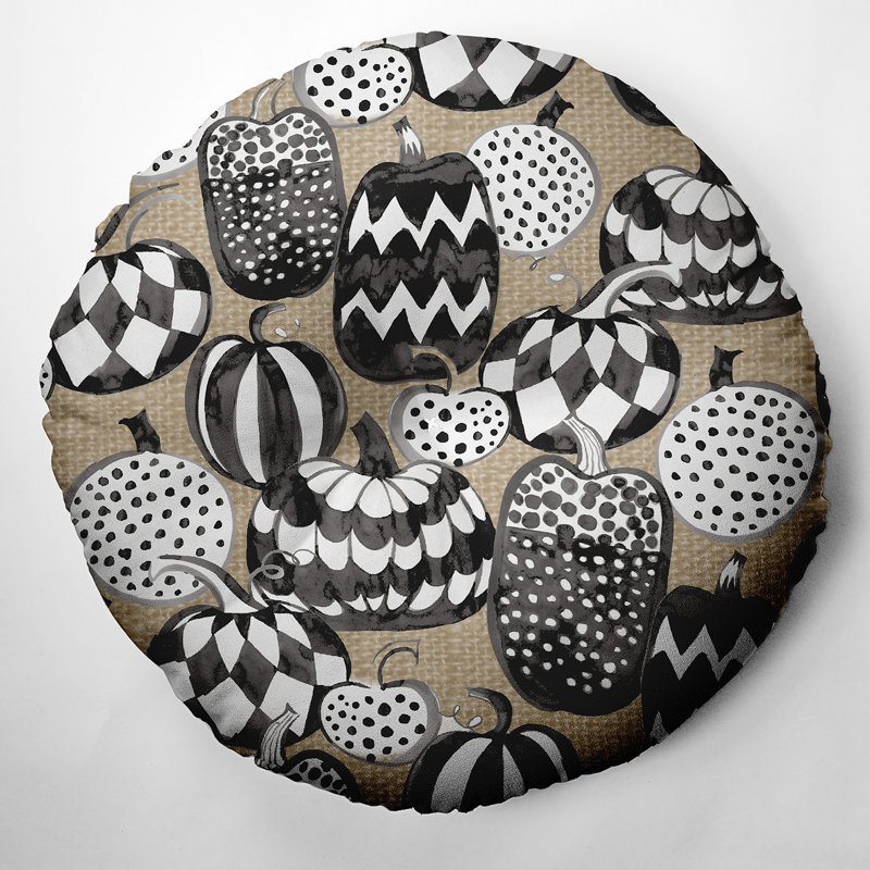 Coussin de sol 330_Pumpkins, 26 po x 26 po, Brun