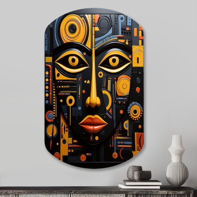 Sabina - Art mural africain asymétrique, reproduction de sculpture murale en métal cylindrique