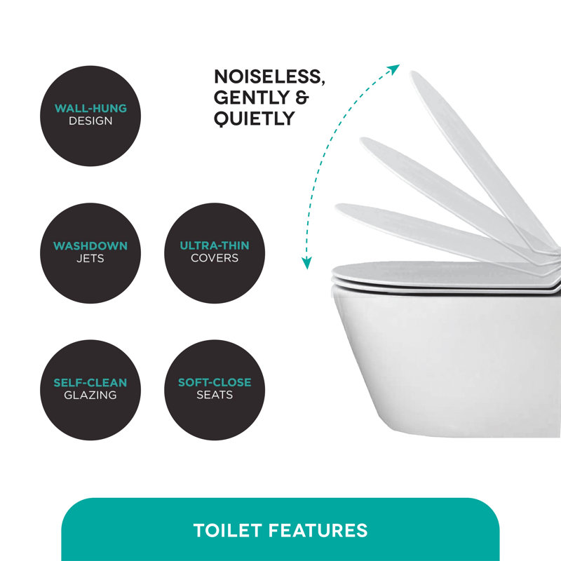 Fine Fixtures Aquatide Wall-Hung White Toilet