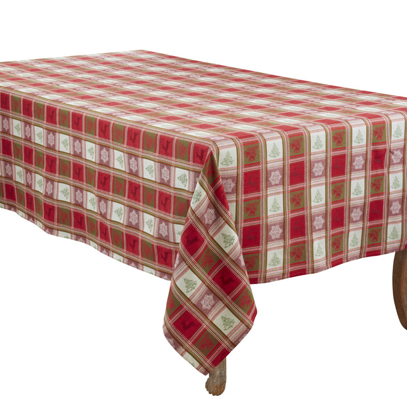 Nappe de Noël en coton jacquard Holiday, L 102 po x l 63 po