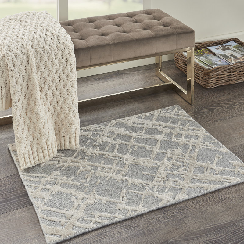 Tapis d'intérieur moderne tempête de sable 9 pi 9 po x 13 pi 9 po Nourison Theos, Rectangle 9 pi 9 po x 13 pi 9 po
