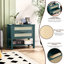 Table de chevet étroite en rotin avec 2 tiroirs et tablette de rangement Boho-1079940067