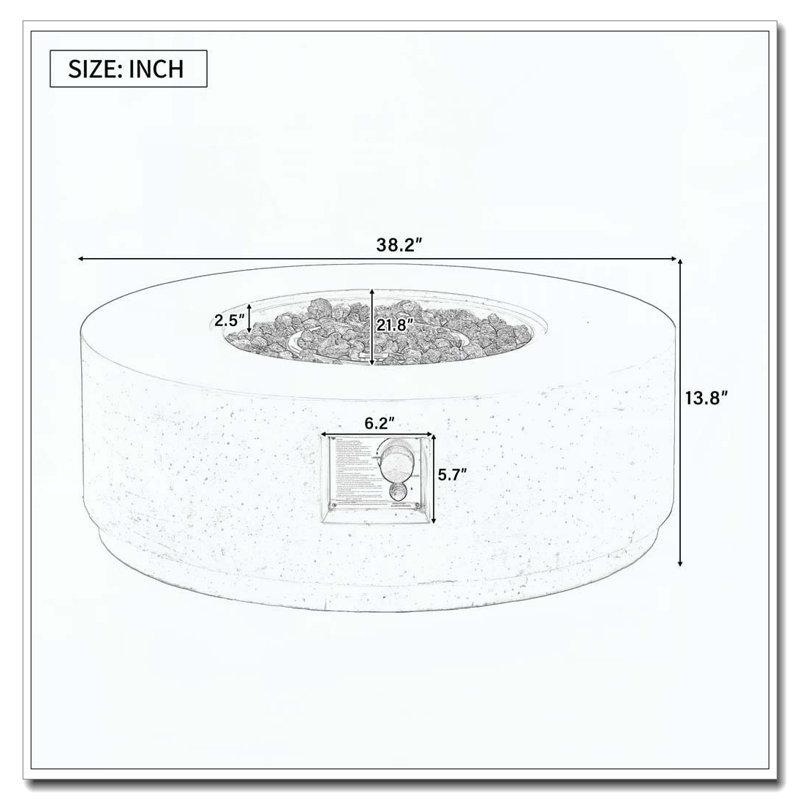 Outdoor Propane Fire Pit, Gray