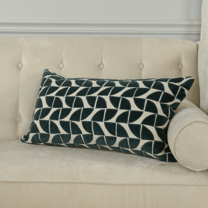 Coussin en coton, Mélange de duvet, Vert