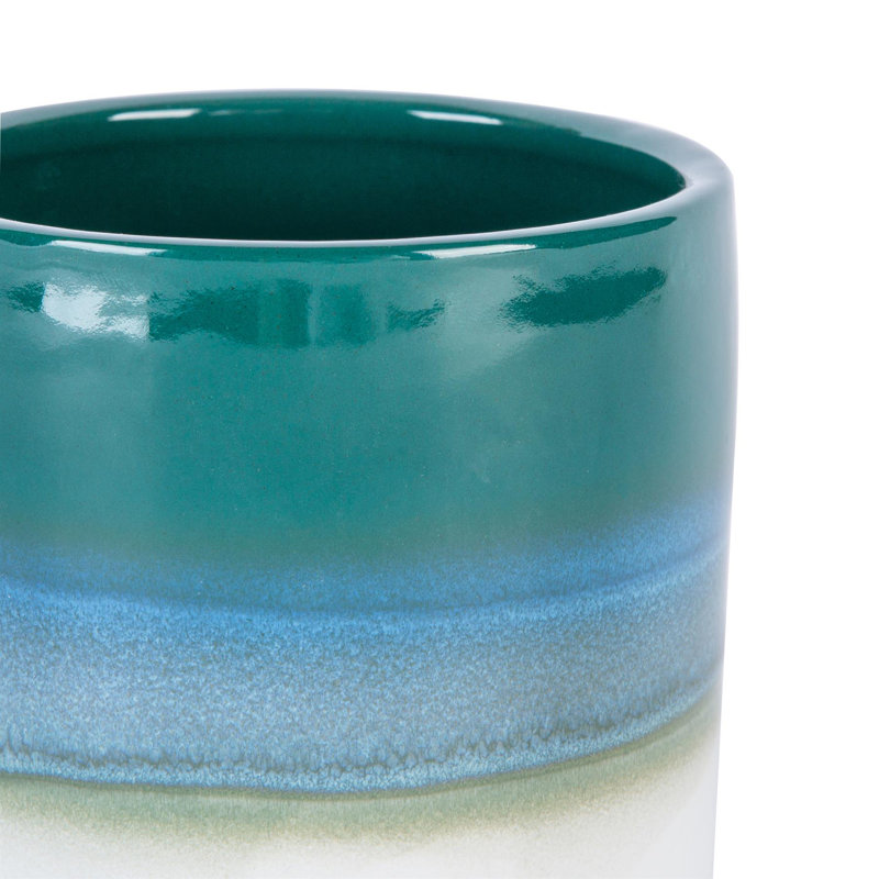 Nicola Spring - Reactive Glaze Plant Pot, 9cm H x 10.5cm W x 10.5cm D, Green
