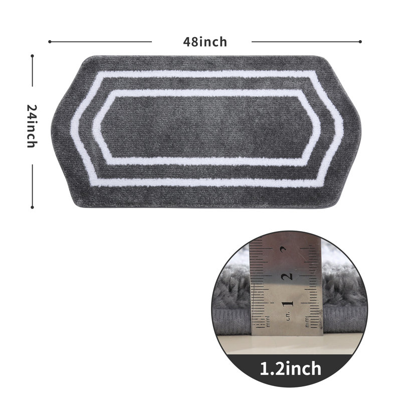 Tapis pour salle de bain Shilyn, L 24 po x L 48 po, Gris
