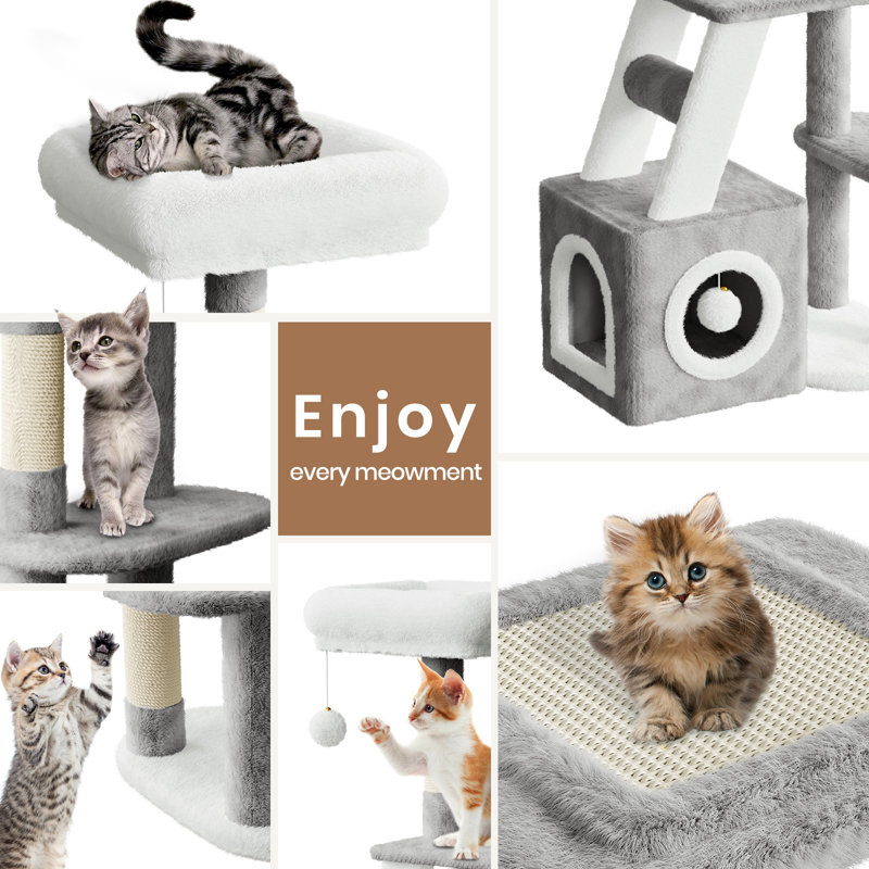 Amadahy 107cm H Cat Tree, Light Grey