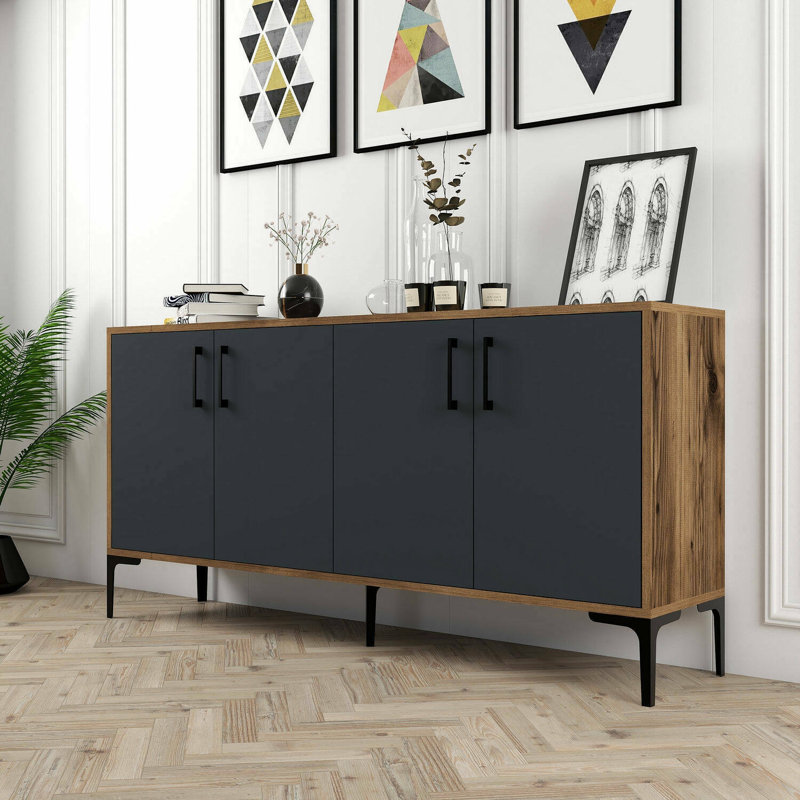 Trevion 160cm Sideboard, Walnut/Anthracite