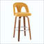 Tabouret de bar à hauteur fixe avec pivot en bois avec repose-pieds rond en métal - ensemble de 2-1098042074