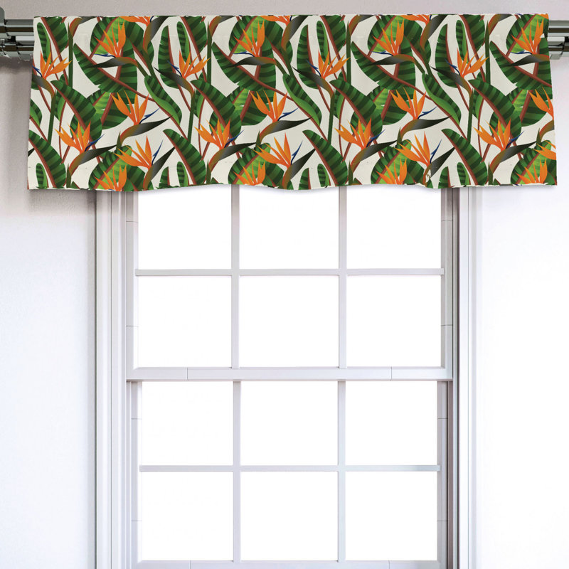 Sateen Floral Ruffled Window Valance