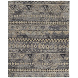 Palomar Hand Knotted Wool Geometric Area Rug in Gray