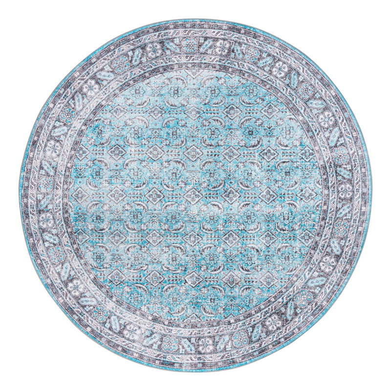 Chenille Oriental Indoor Rug, Round 7'7"