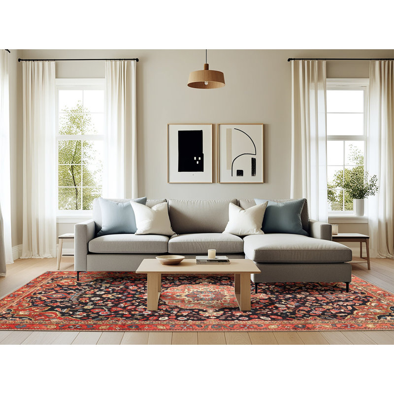 Oriental Indoor Rug, Rectangle 6' x 9'