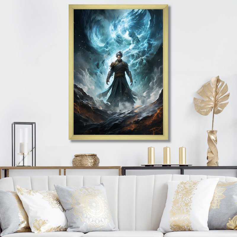 «Powerful Superhero IV - Superheros», reproduction sur toile, H 32 po x l 24 po x P 1 po, Encadrement doré