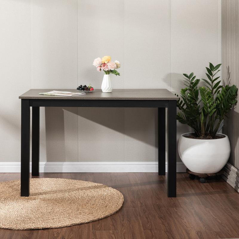 45" Dining Table, Black, Dark Gray