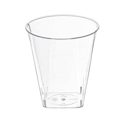 2 oz. Clear Square Bottom Disposable Plastic Shot Cups
