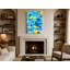 «Blue and Yellow Abstract Marble Swirl - Portrait, art mural sur toile-129925103