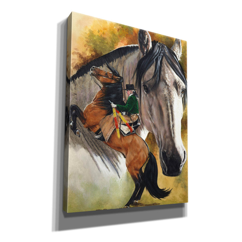 Lusitanien sur toile par Barbara Keith, H 16 po x l 12 po x P 0,75 po