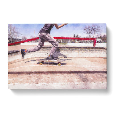 Skateboarding - Wrapped Canvas Painting