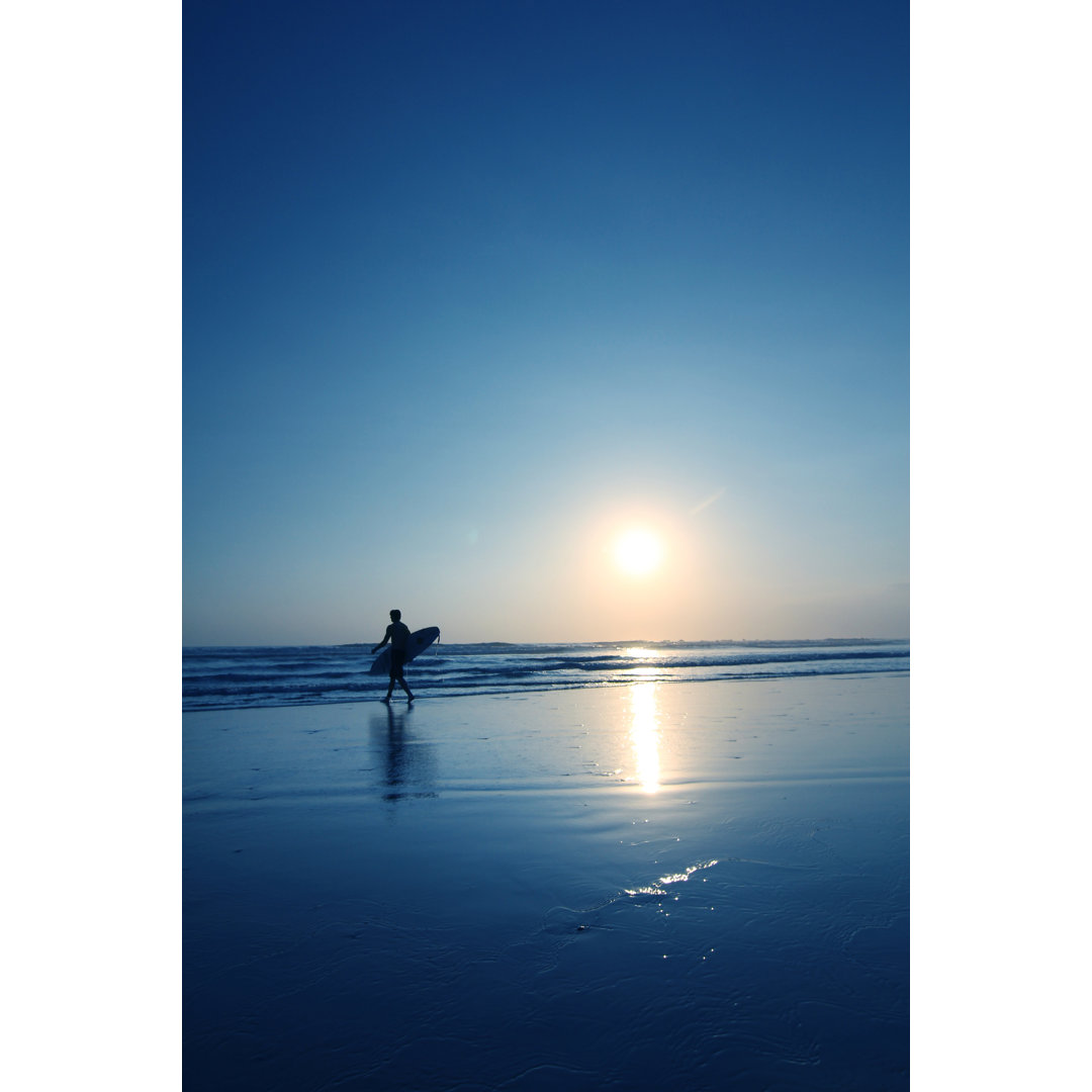 Surfer bei Sonnenuntergang - Leinwandbild