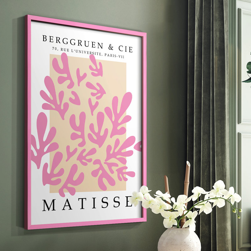 Matisse CEC XXXII, reproduction encadrée - bois massif, H 10 po x l 8 po, Rose