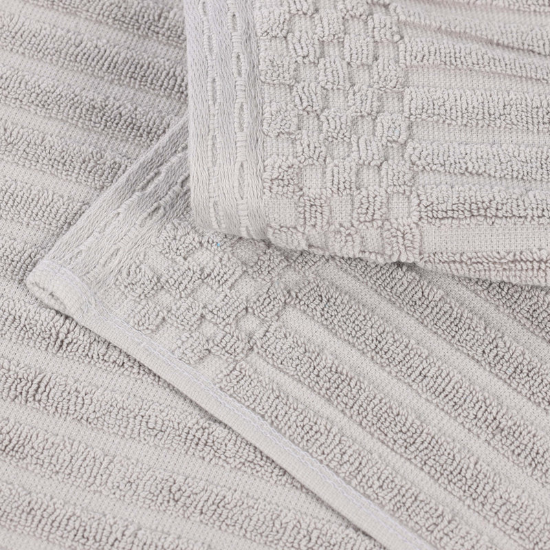 Collection de serviettes en coton Soho Spa, Argent, Ensemble de serviettes 8 pièces