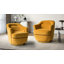 Fauteuil demi-tonneau pivotant en velours 30,5 po Lundquist-86753502