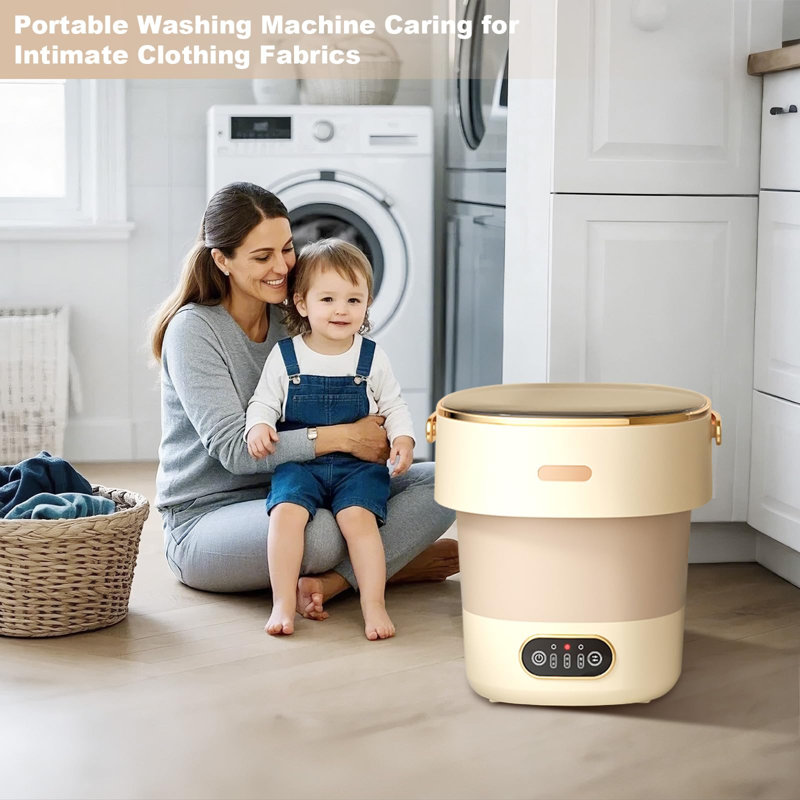2.5 kg / 13 L Foldable Mini Washing Machine – 2-in-1 with Spinner, Removable Drying Basket, 3 Deep-Cleaning Modes, Portable for Dorm, Motorhome, Camping