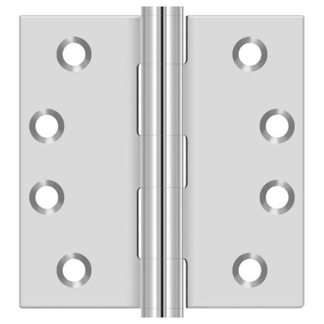 Paire de charnières carrées en acier inoxydable poli Deltana SS44U32 4 po x 4 po, Acier inoxydable poli