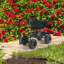 Chariot de jardin roulant noir avec dossier et siège rembourrés