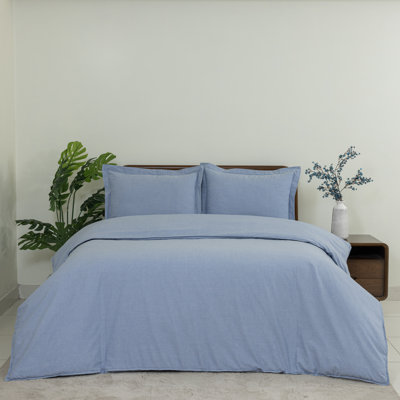 Dreamology Duvet Cover Set Queen, 100% Cotton Soft & Breathable Duvet cover with 2 Pillow Shams & Button Closure (Set of 3)
