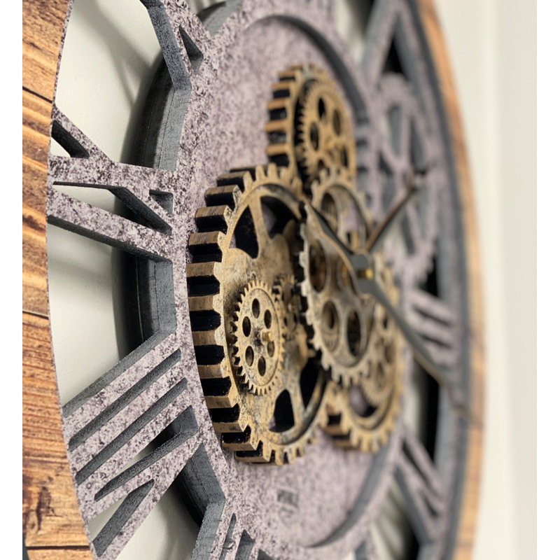 Solid Wood Wall Clock, Wood Stone
