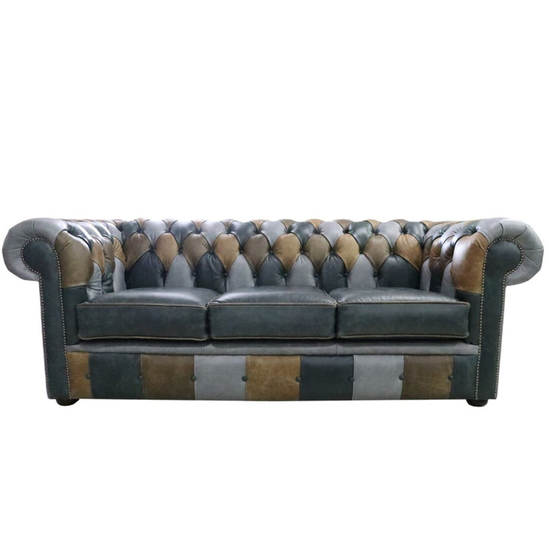 3 Seater Sofa, Cracked Wax Patchwork