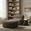Ensemble de chaise d'appoint et de repose-pieds en tissu Sora