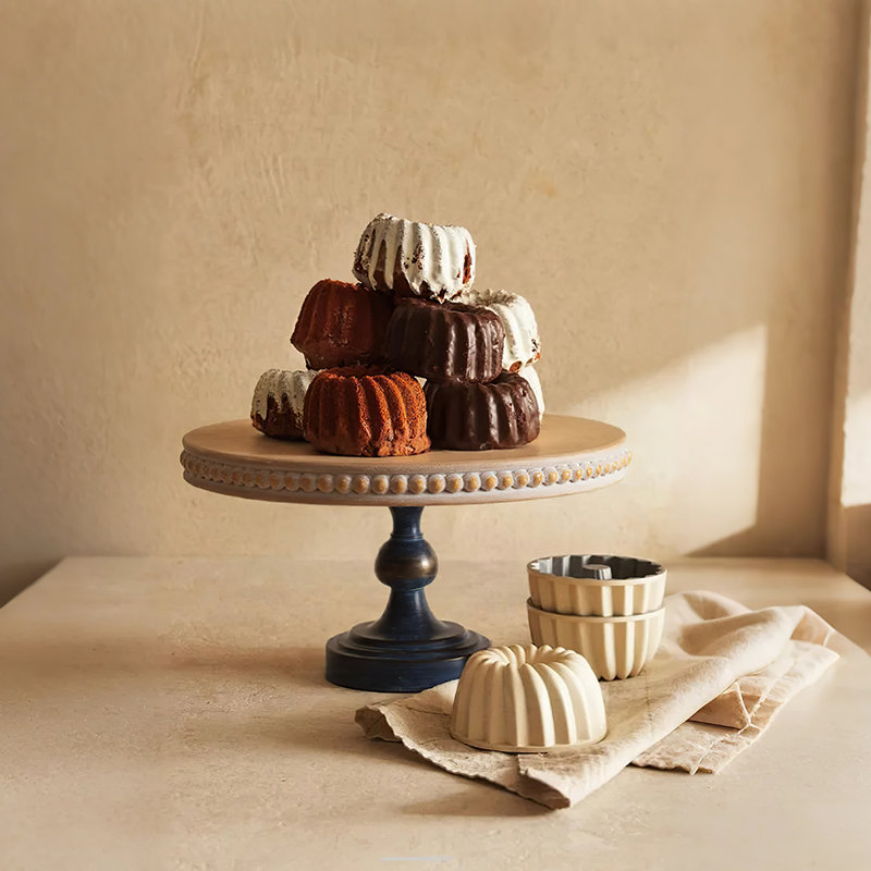 Vintage Pedestal Wooden Dessert Stand, Rustic Dessert Cake Stand for Table Display